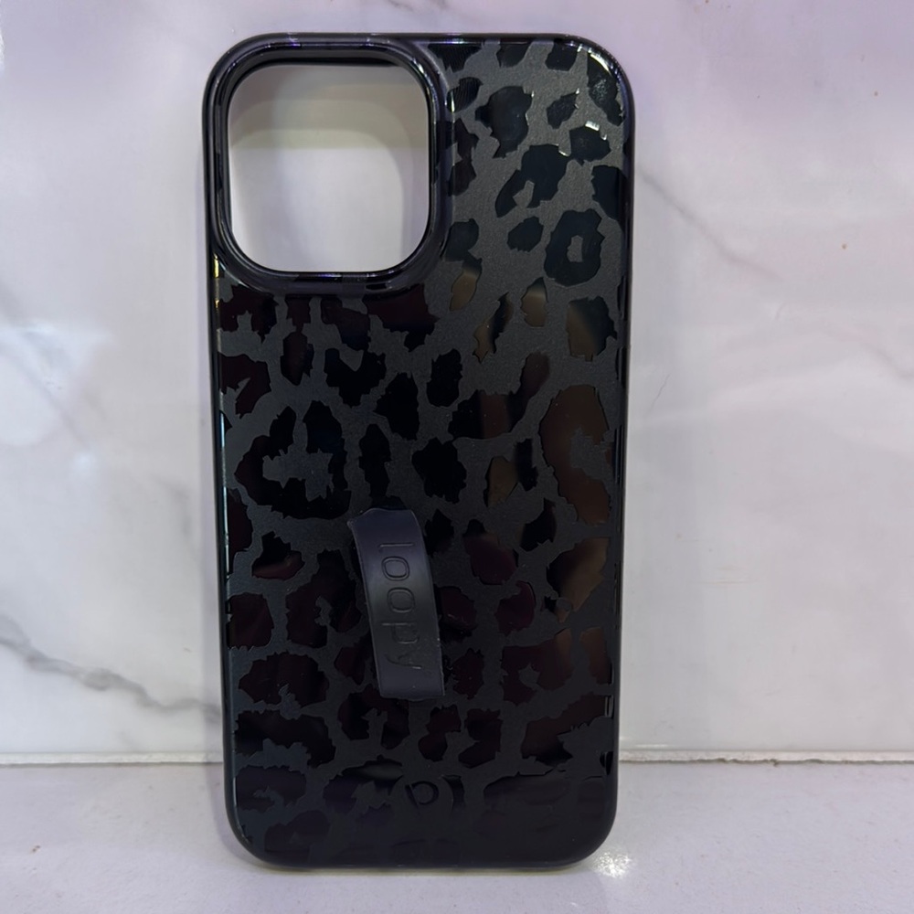 LOOPY Black Leopard Print Phone Case